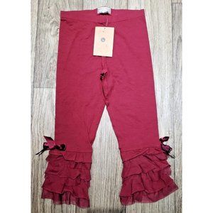 Effie's Heart Cabaret Ruffle Bloomers Pantaloons Leggings Women's LG Wine Retro